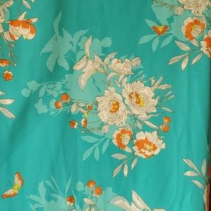 Teal floral blouse